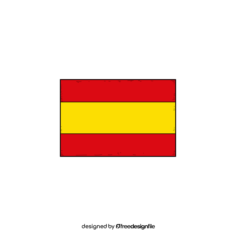 Spain flag drawing clipart