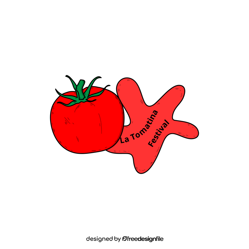 La Tomatina festival drawing clipart