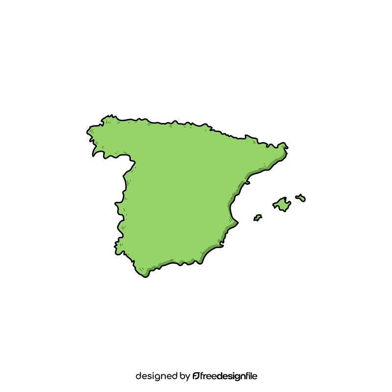 Spain map drawing clipart