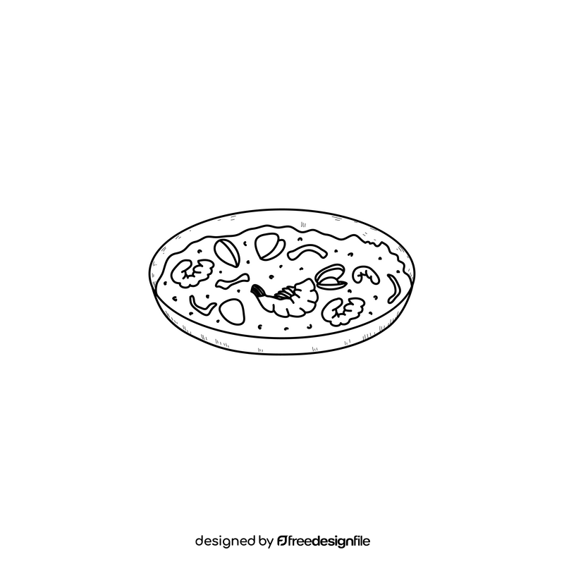 Paella drawing black and white clipart