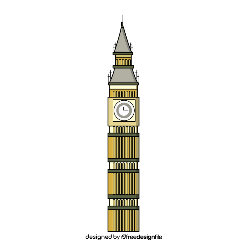 Big Ben Clock Tower drawing clipart