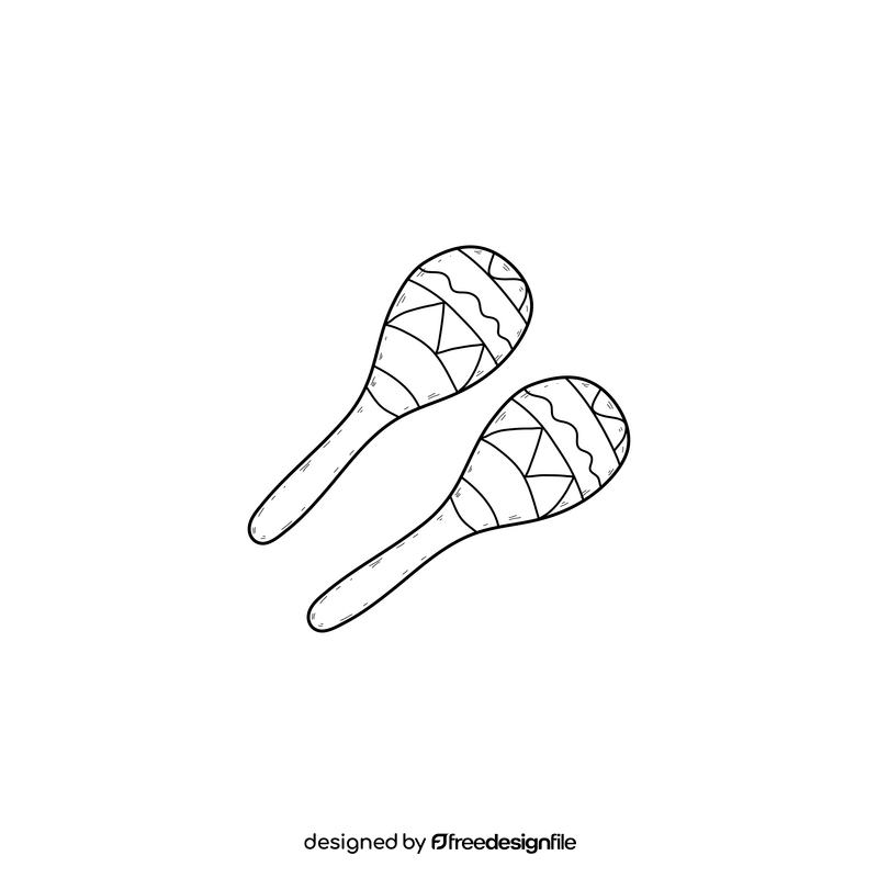 Maracas drawing black and white clipart