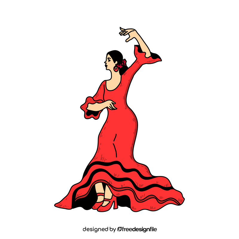 Flamenco dancer drawing clipart