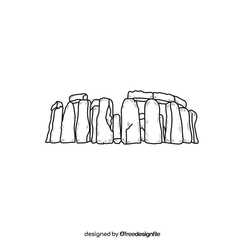 Stonehenge drawing black and white clipart