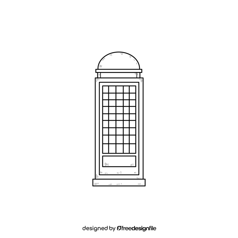 Telephone booth drawing black and white clipart