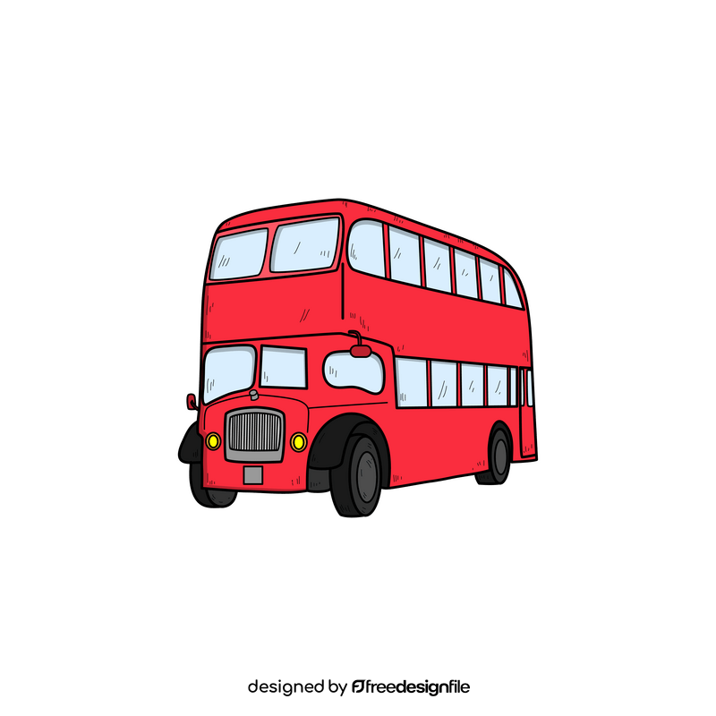 Double decker bus drawing clipart