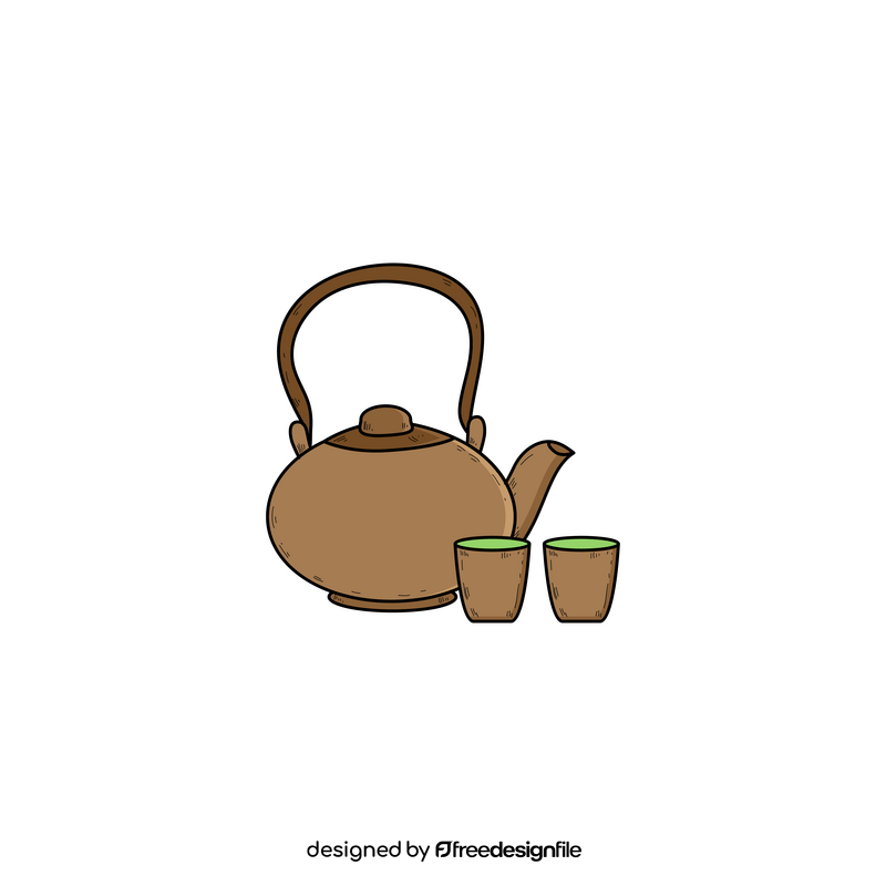 Chinese green tea drawing clipart