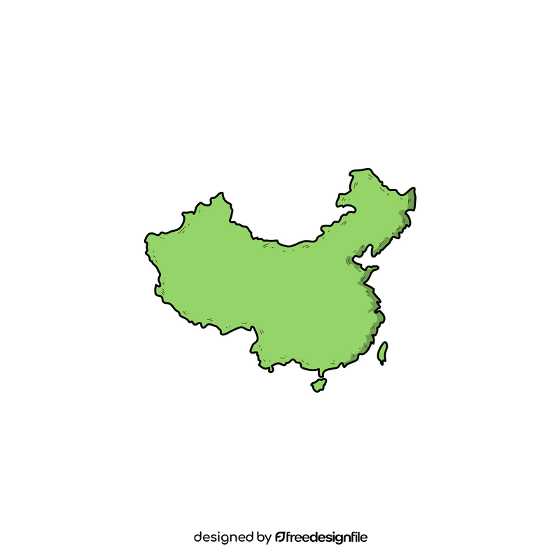 China map drawing clipart