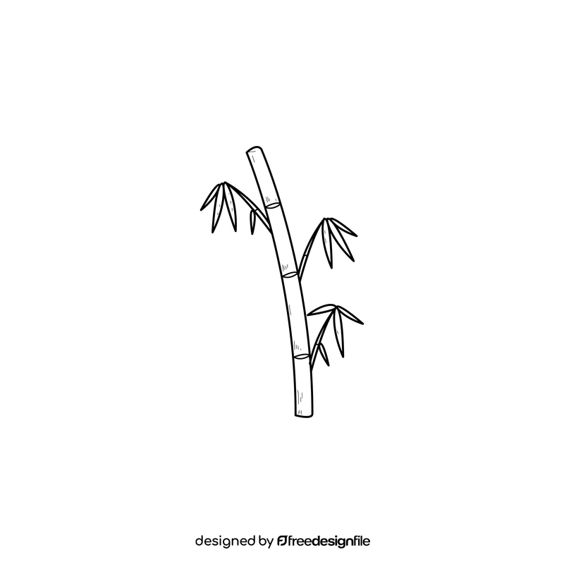 Bamboo drawing black and white clipart