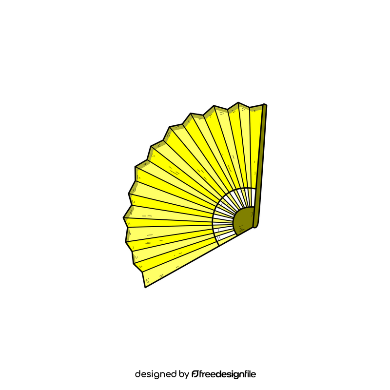 Chinese hand fan drawing clipart