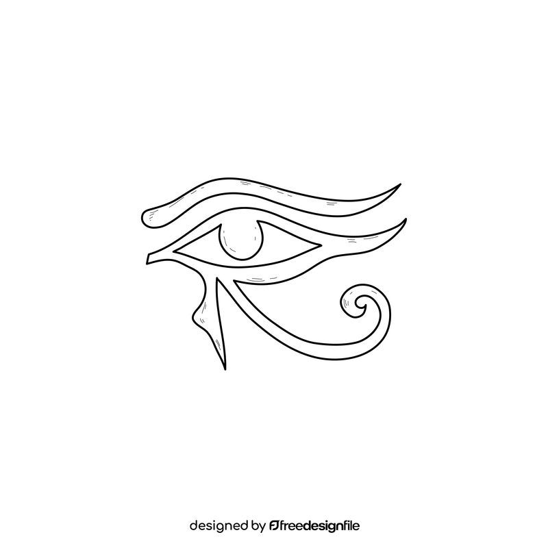 Eye of Horus drawing black and white clipart
