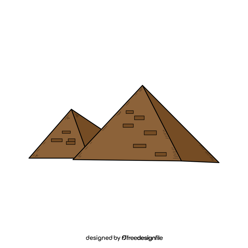 Egyptian pyramids drawing clipart