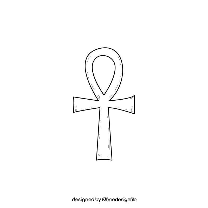 Ankh drawing black and white clipart