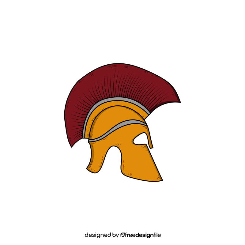 Greek warrior helmet drawing clipart