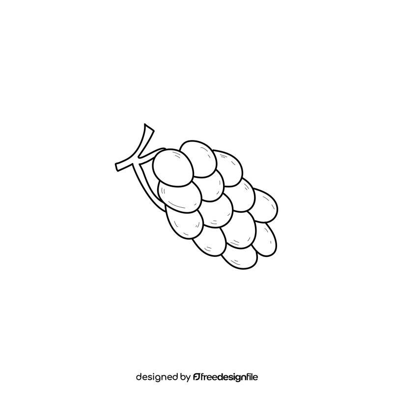 Greece grapes drawing black and white clipart
