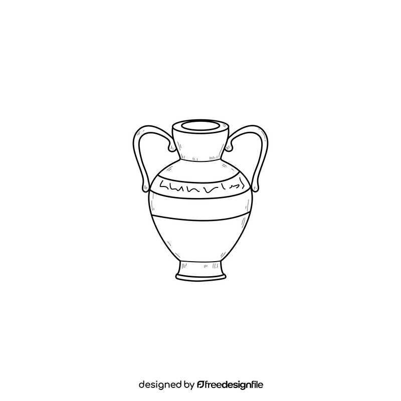 Greek wine jug oenochoe drawing black and white clipart