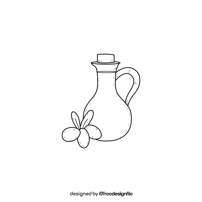 Olive oil drawing black and white clipart