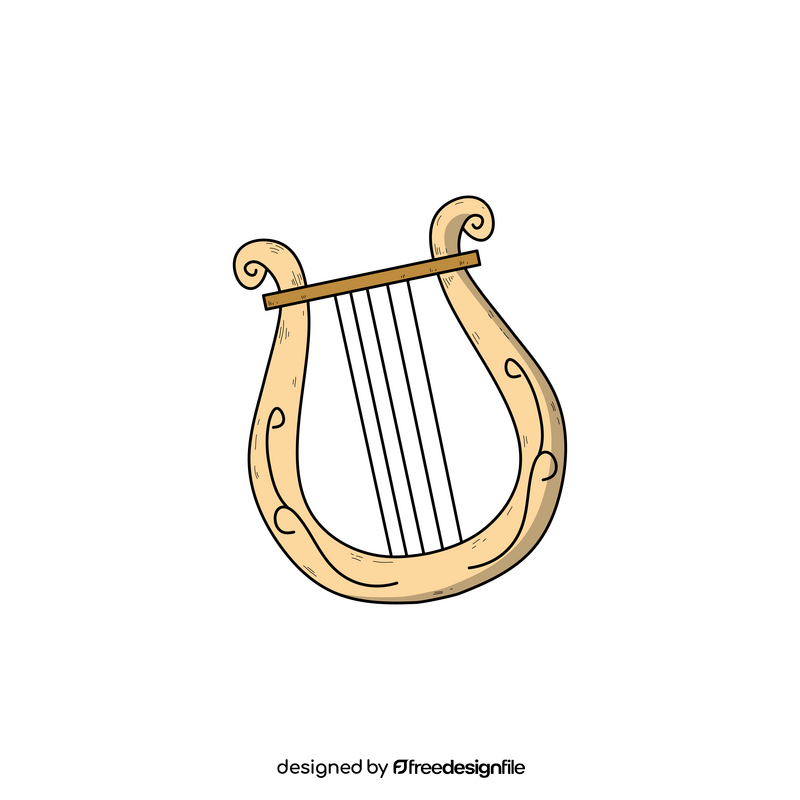 Lyre drawing clipart