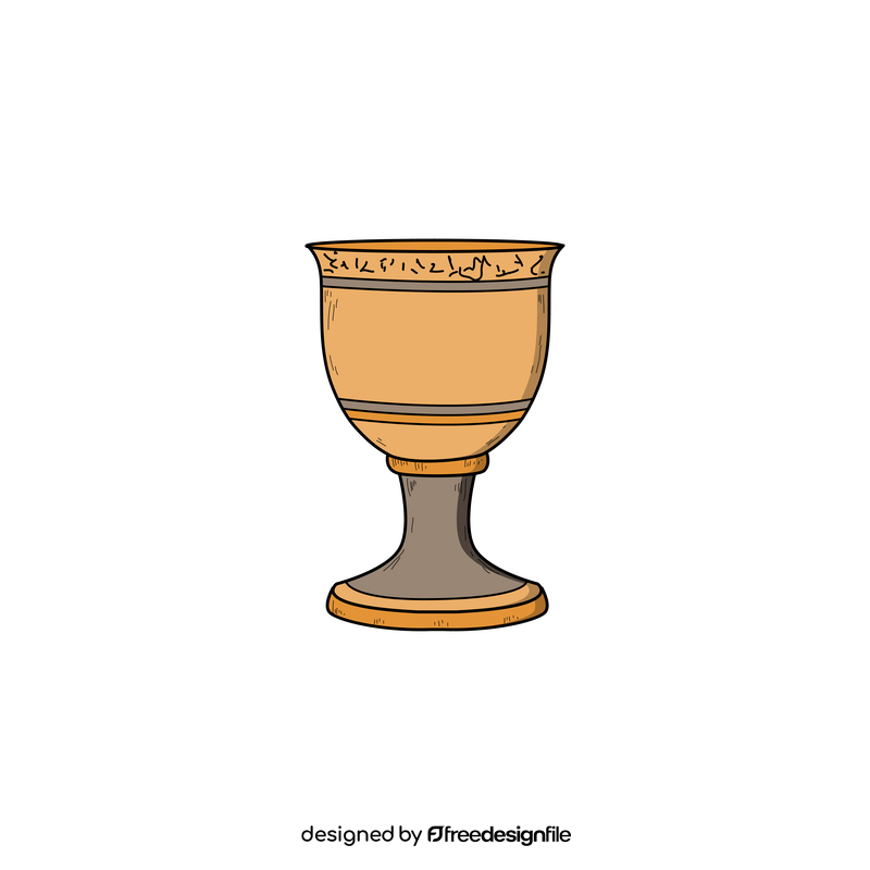 Ancient wine cup drawing clipart