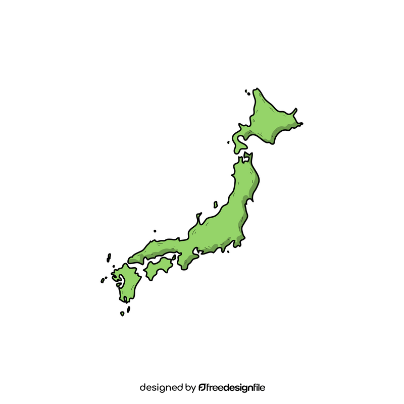 Japan map drawing clipart