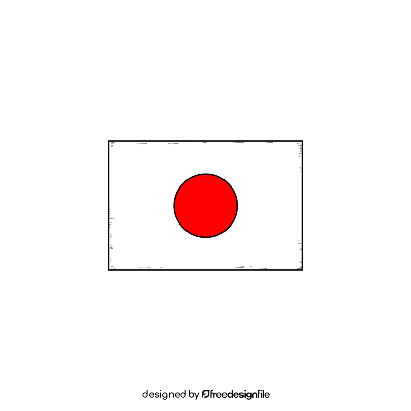 Japan flag drawing clipart