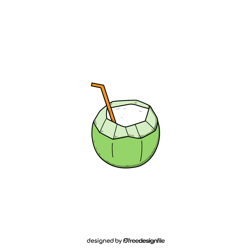 Coconut drink drawing clipart