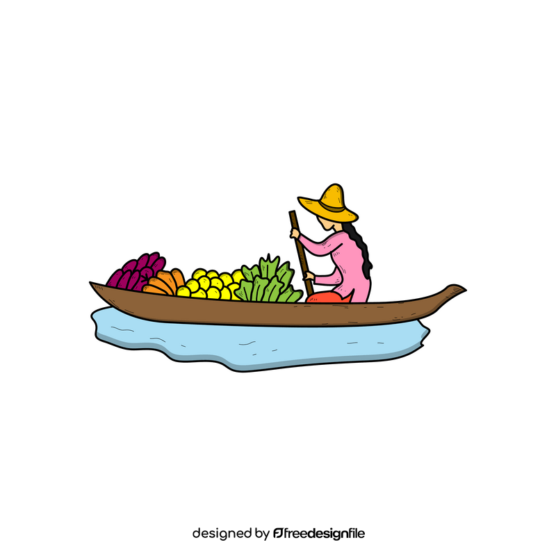 Floating market drawing clipart