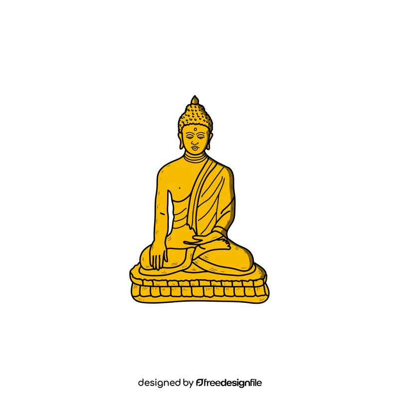 Statue of Lord Buddha drawing clipart