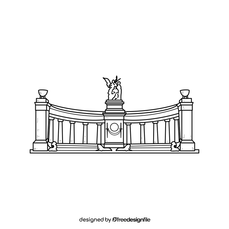 Benito Juarez Hemicycle drawing black and white clipart