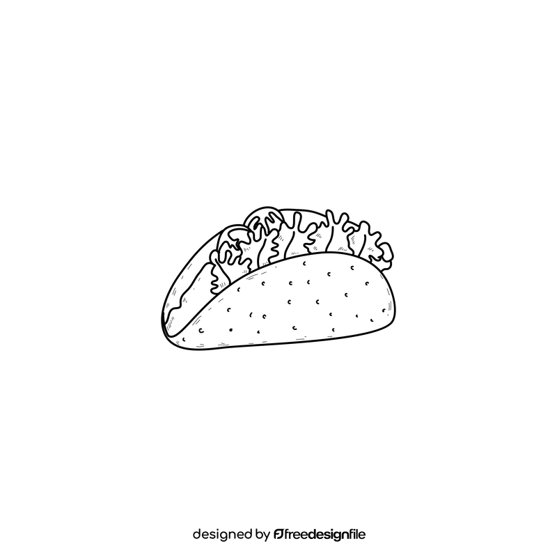 Taco drawing black and white clipart