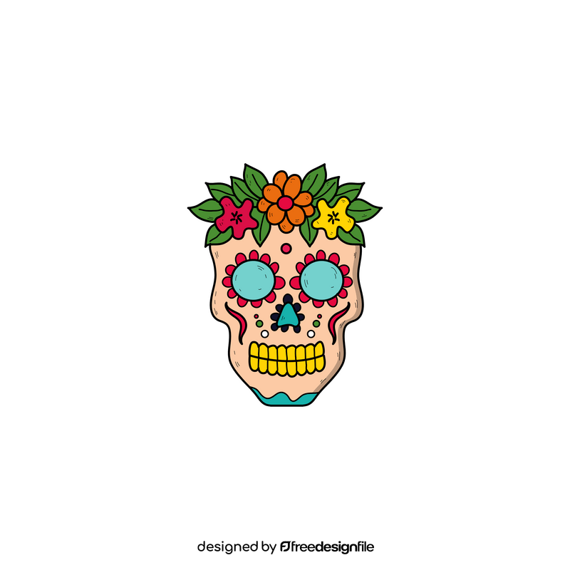 Sugar skull drawing clipart