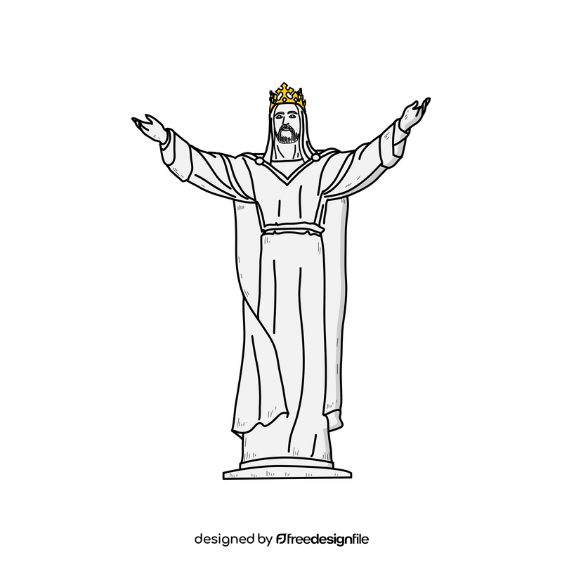 Christ the King Statue drawing clipart