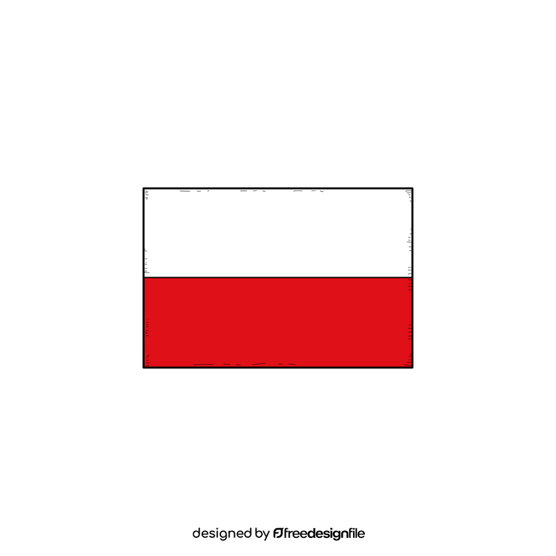 Poland flag drawing clipart