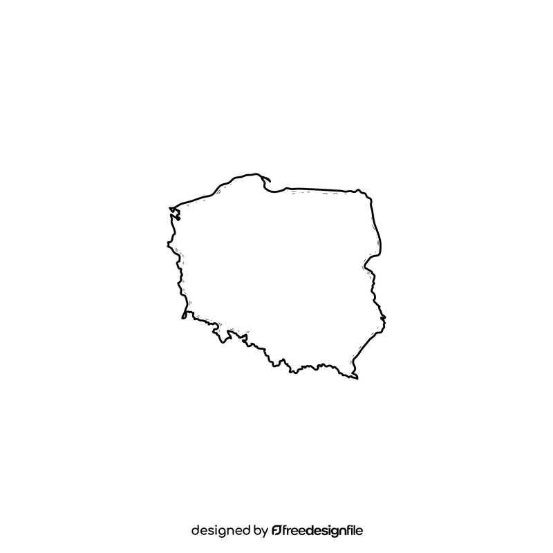 Poland map drawing black and white clipart free download