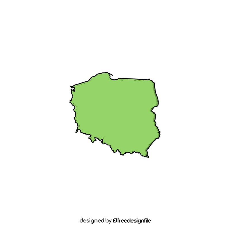 Poland map drawing clipart