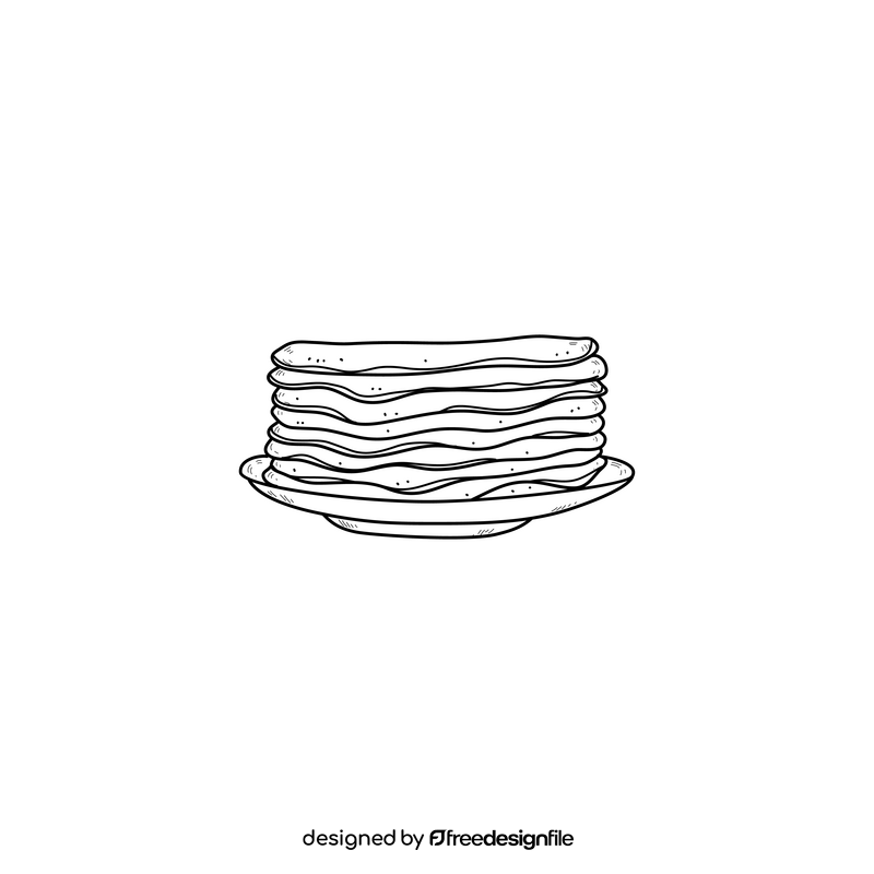 Pancake drawing black and white clipart