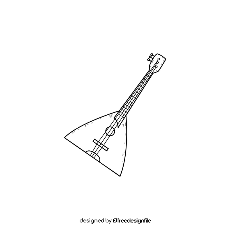 Balalaika drawing black and white clipart