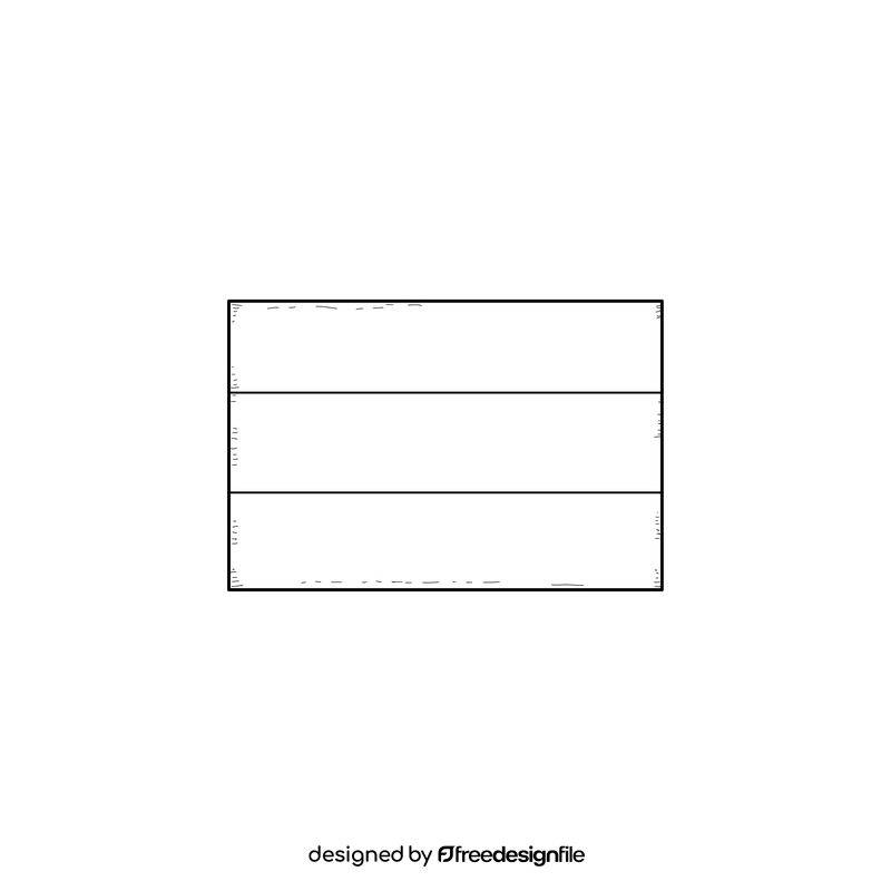 Russia flag drawing black and white clipart