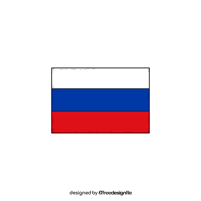 Russia flag drawing clipart