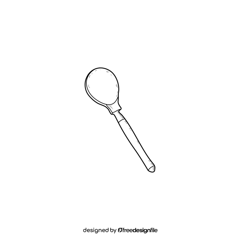 Russian wooden spoon drawing black and white clipart