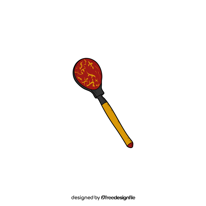 Russian wooden spoon drawing clipart