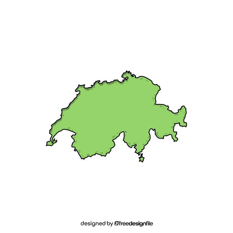 Switzerland map drawing clipart