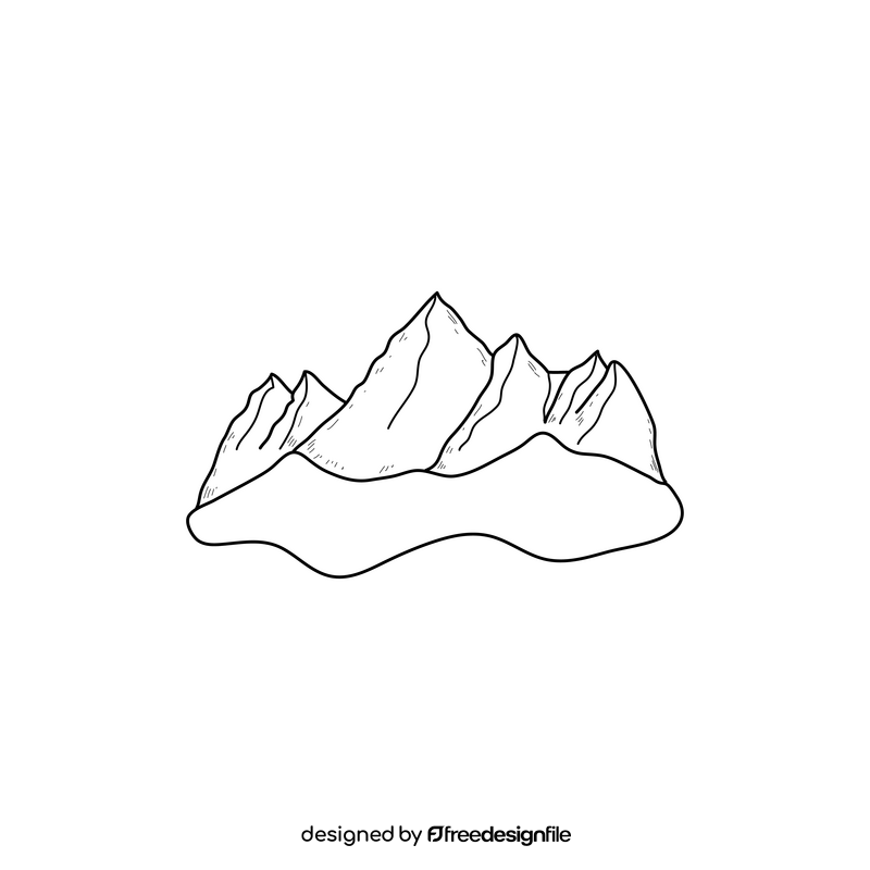 Swiss Alps drawing black and white clipart