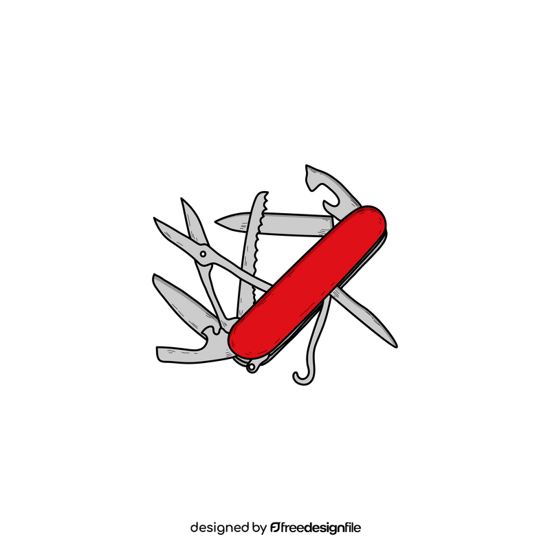 Swiss army knife drawing clipart