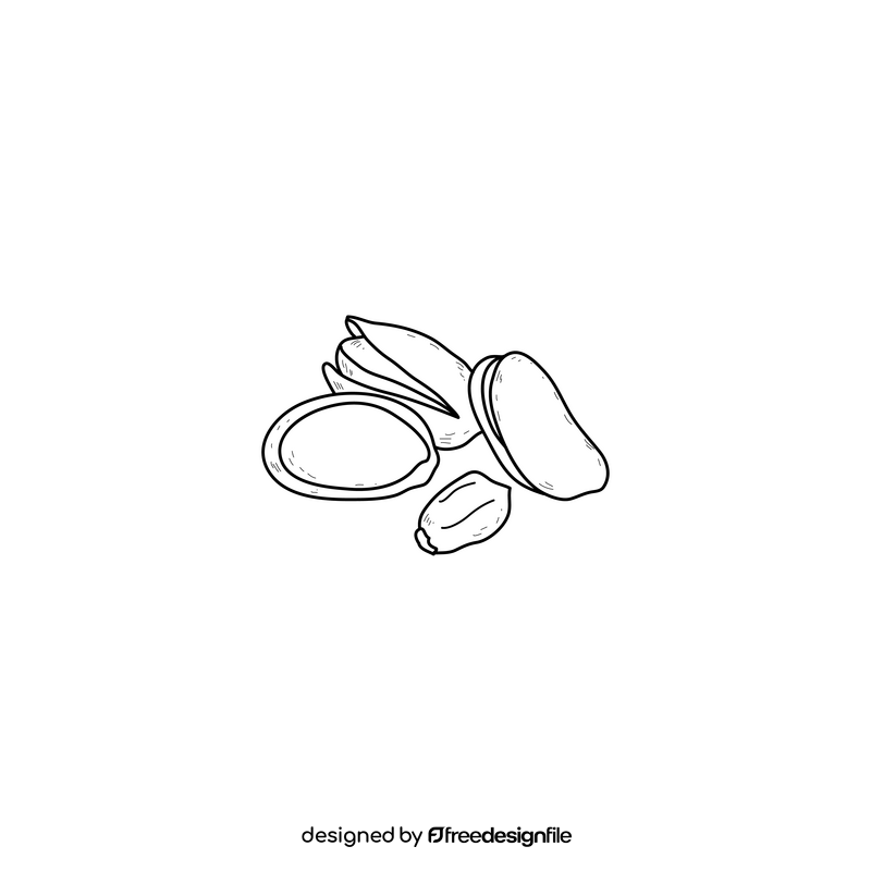 Pistachio drawing black and white clipart