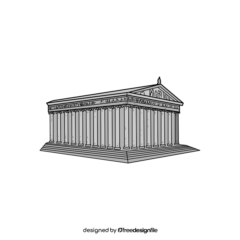 Temple of artemis drawing clipart