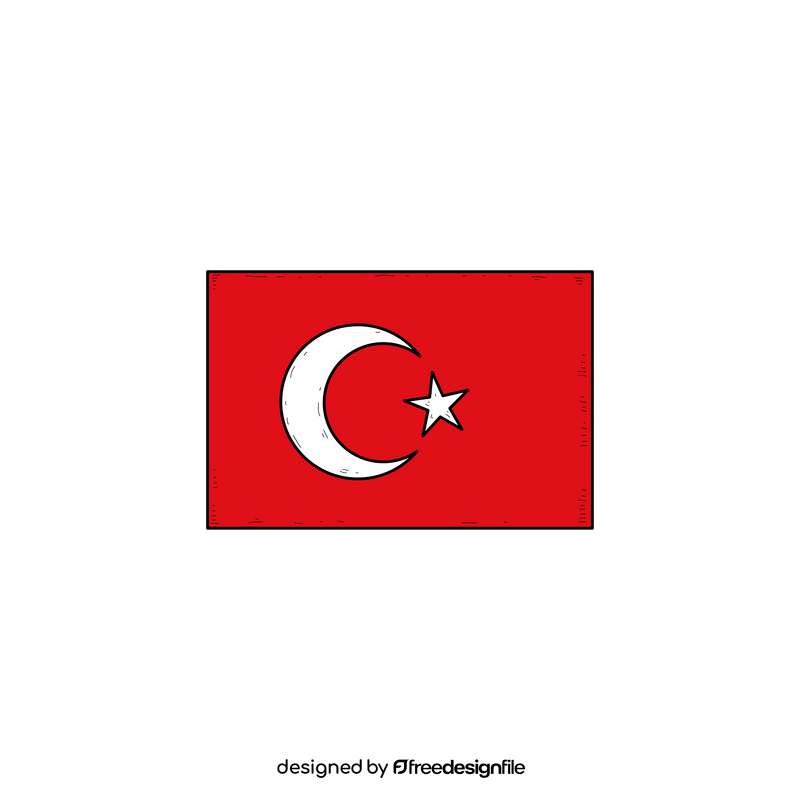 Turkey flag drawing clipart