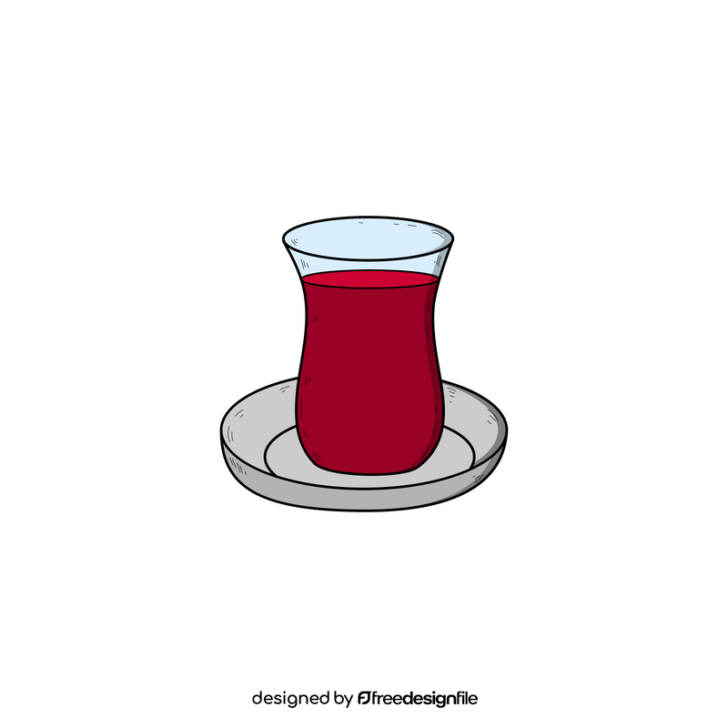 Turkish tea drawing clipart