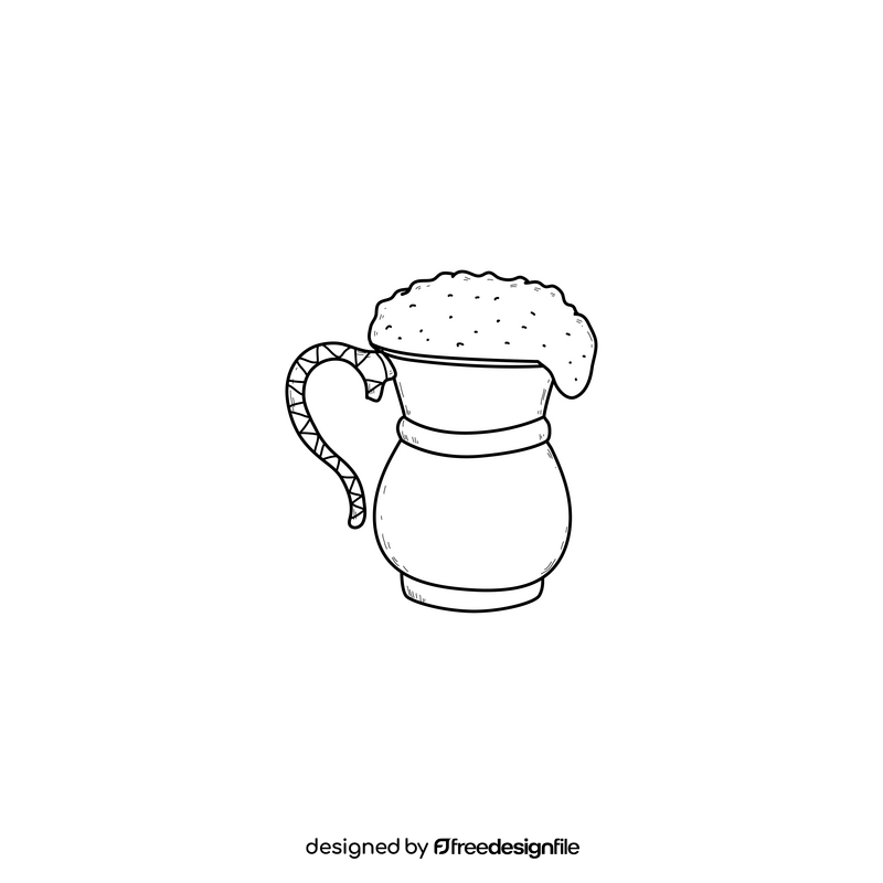 Ayran drink drawing black and white clipart