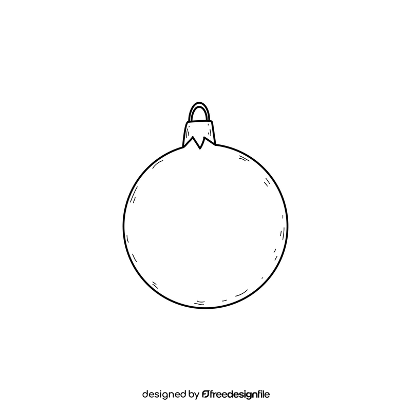 Christmas ball ornament drawing black and white clipart